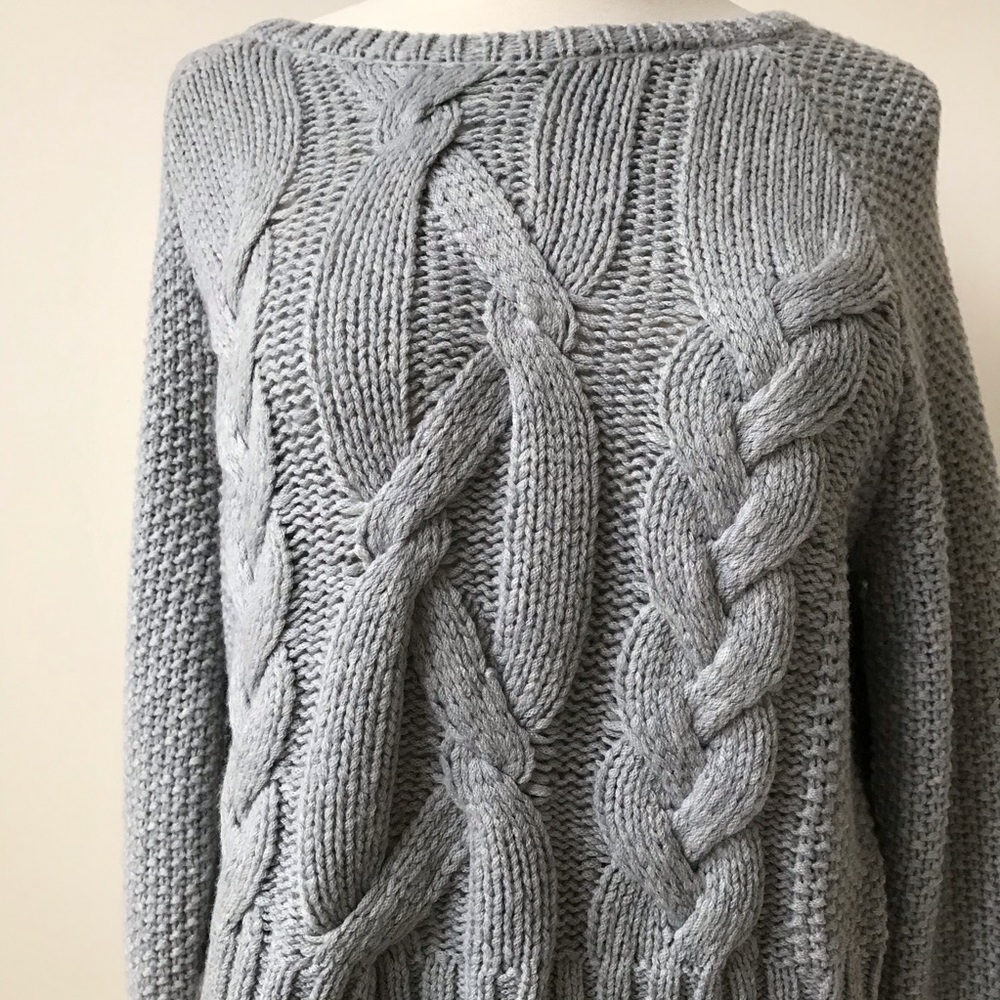 Eileen Fisher Cable Knit Crop Wool Blend Sweater - Picture 4 of 7